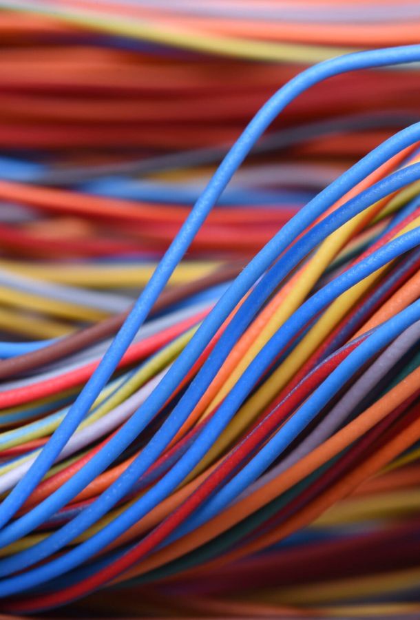 Closeup of cable and wire in computer network systems